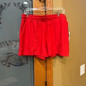 Vibrant Red Women's Athletic Shorts